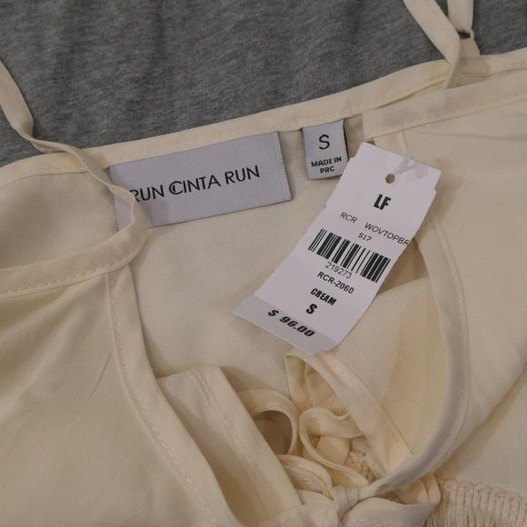 LF Run Cinta Run Cut Out Spaghetti Strap Crop Top Cream Small NWT - Picture 3 of 10